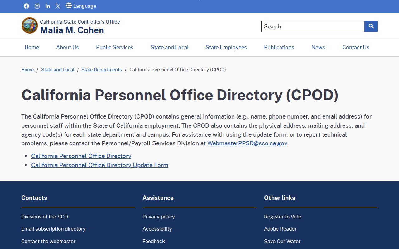 San Leandro people directories California personnel office directory